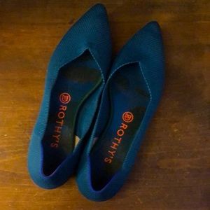 Rothy’s, The Point, Teal Flat, Size 8.5